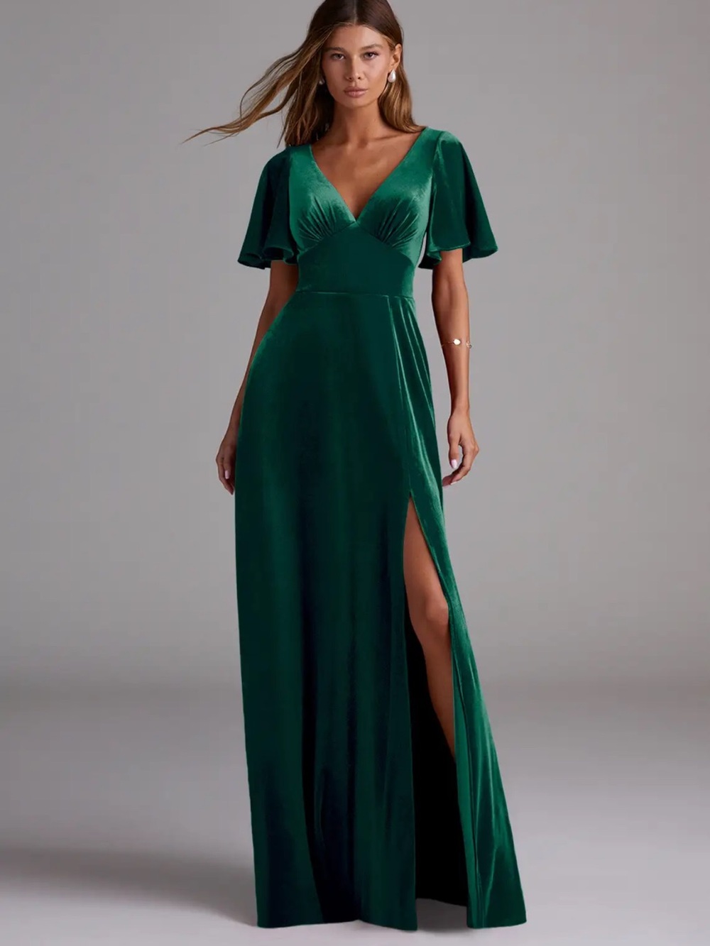 Azazie bridesmaid dress kimber style size A18 emerald green